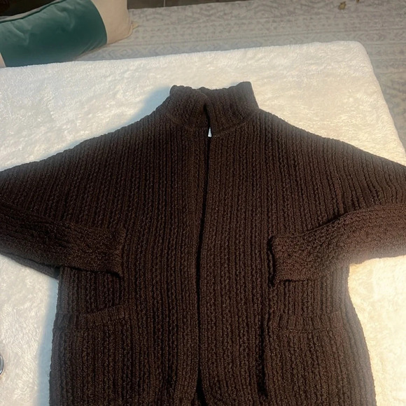 Cabi Sz XS / S Brown Cape Short Sleeve Open Front Sweater Relaxed Cardigan NWOT - Picture 14 of 16
